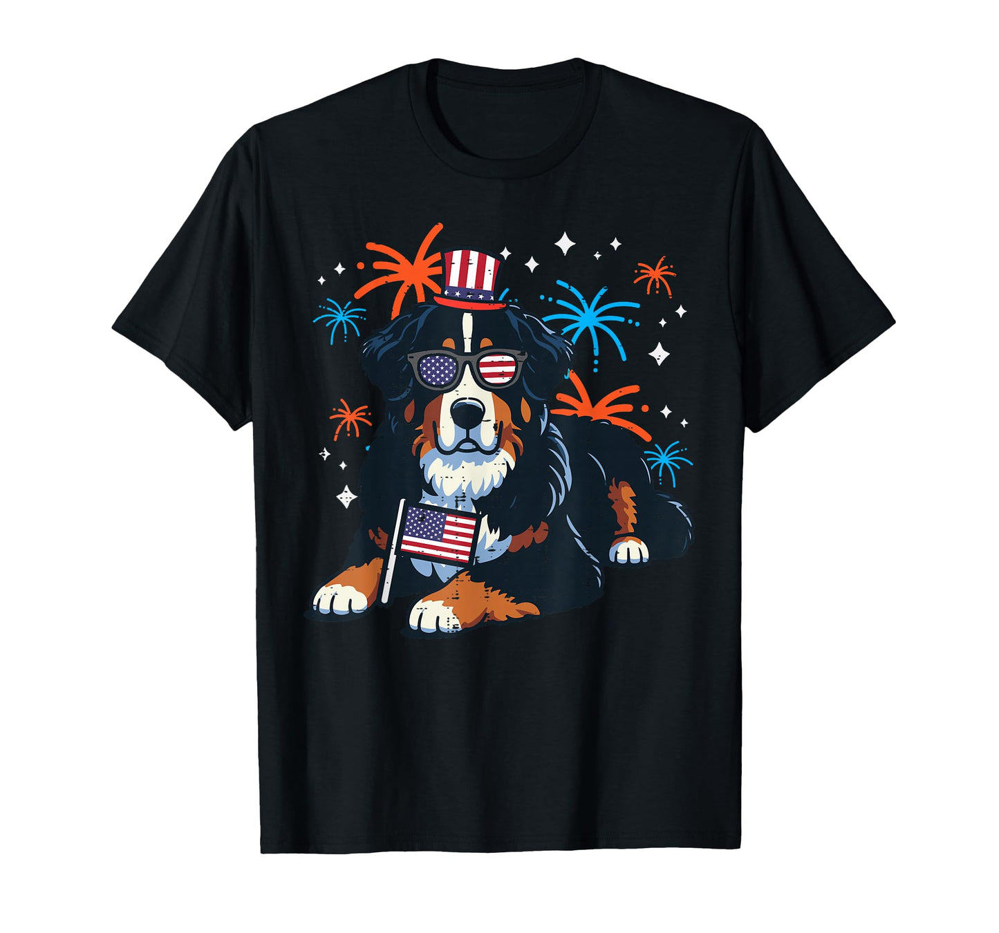 4th Of July Bernese Mountain Dog USA Patriot Men Women Kids T-Shirt