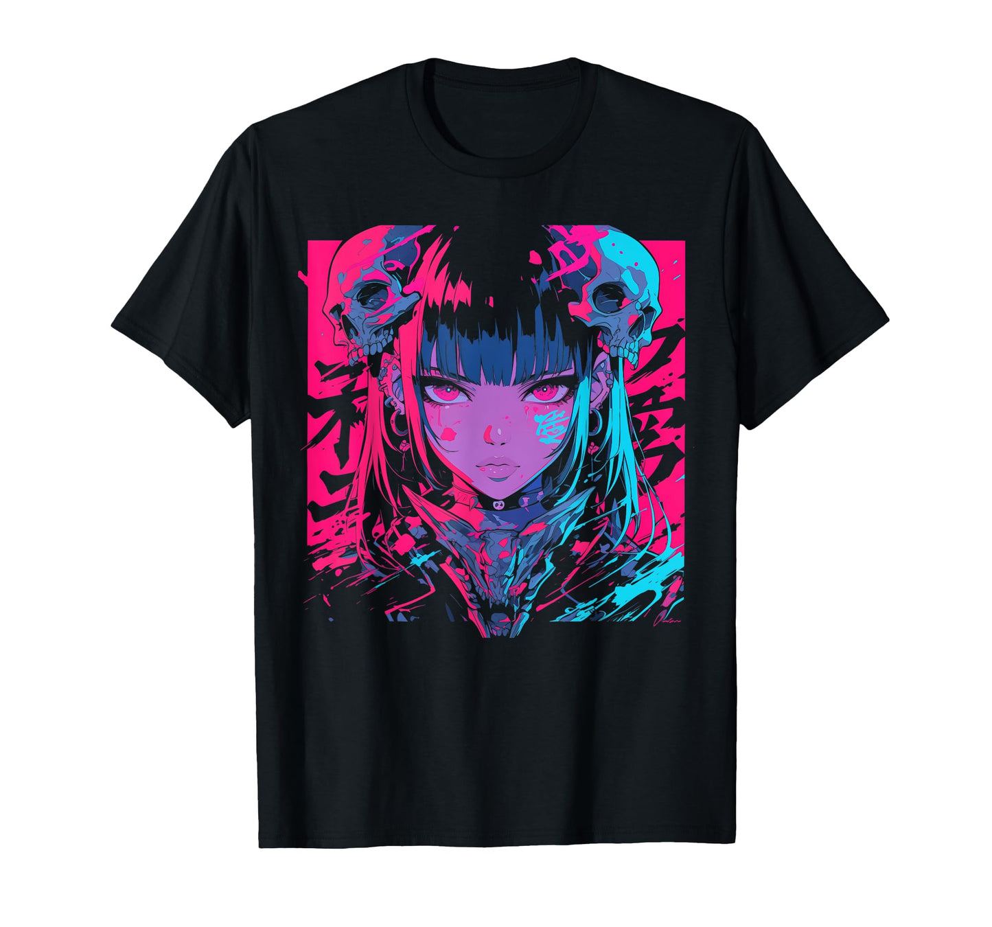 Goth Grunge Demon Anime Girl Waifu Horror Alt Aesthetic T-Shirt