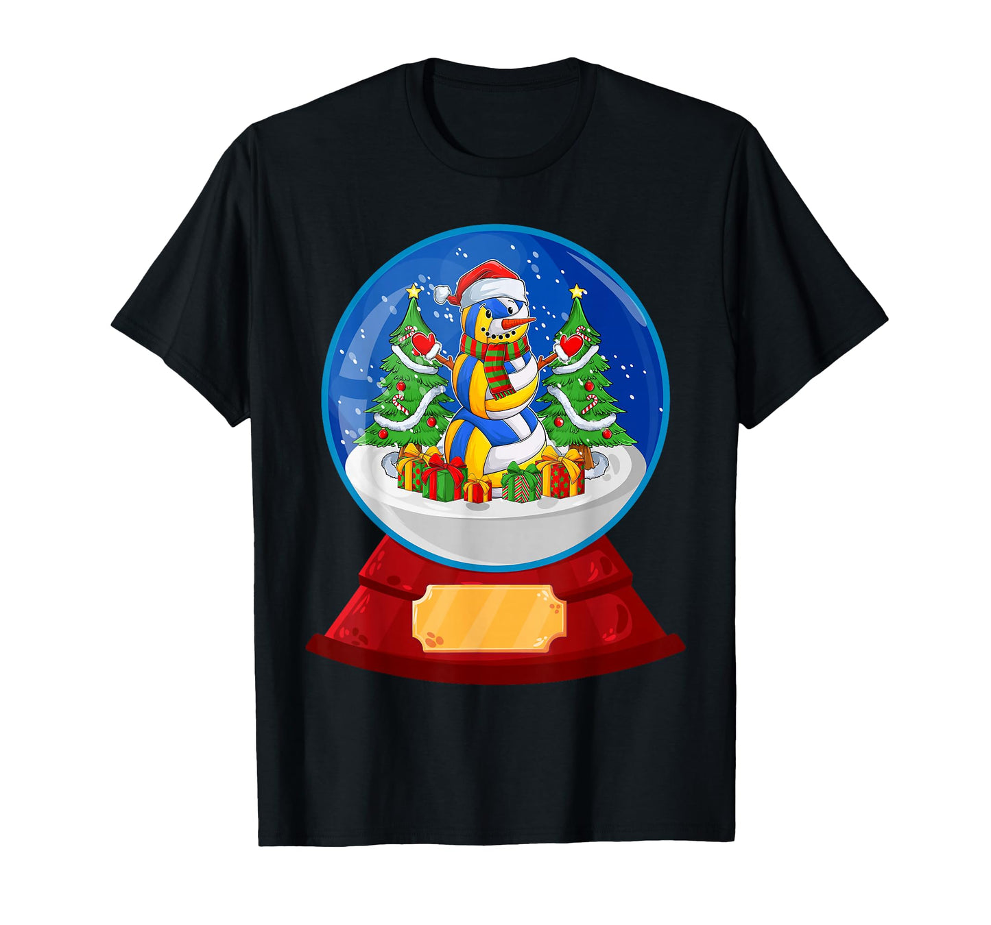 Snowman Volleyball Santa Hat Merry Christmas Pajamas Women T-Shirt