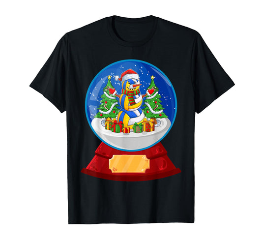 Snowman Volleyball Santa Hat Merry Christmas Pajamas Women T-Shirt