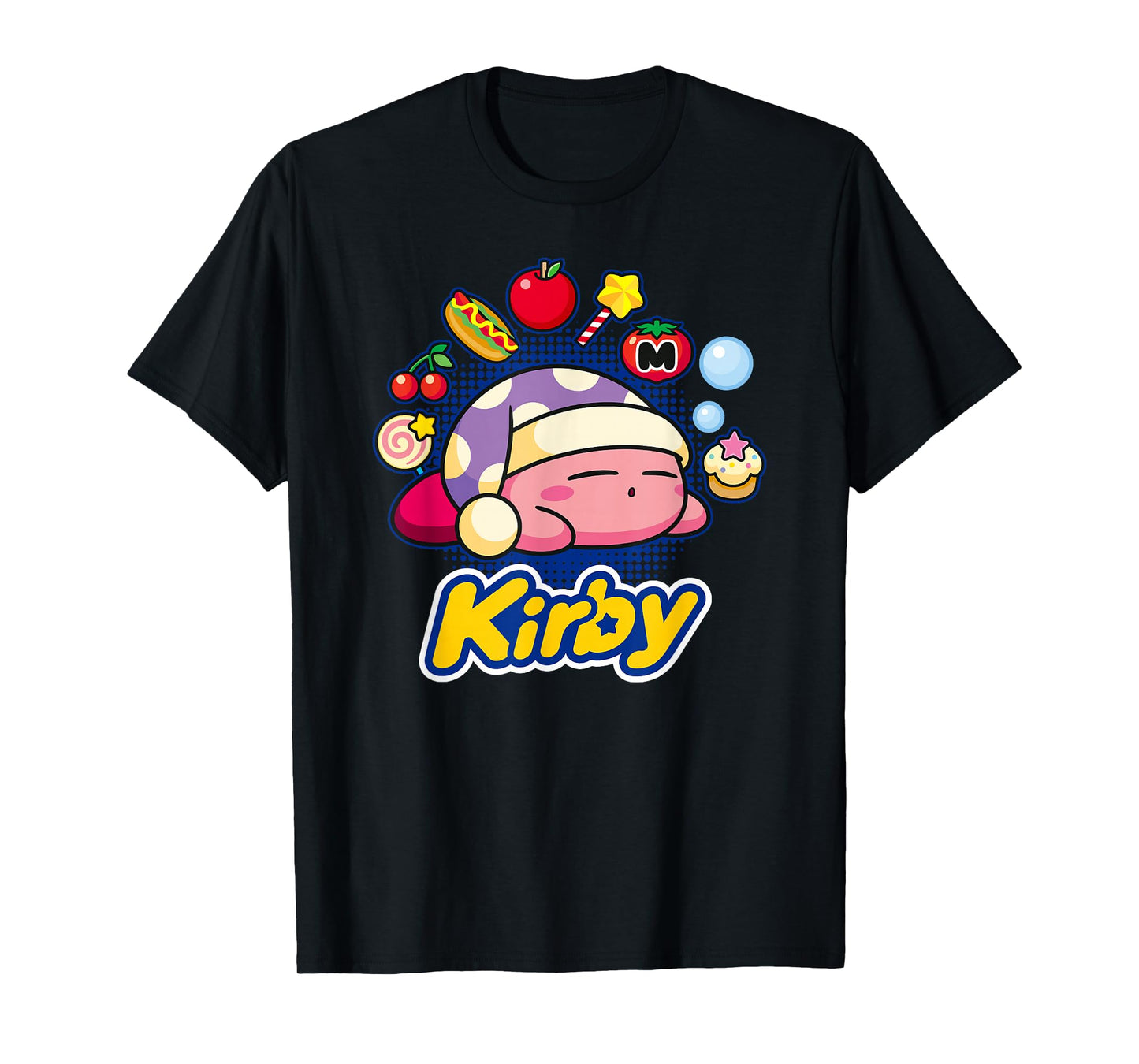 Kirby Sleeping Dreaming About Many Tasty Little Trinkets T-Shirt