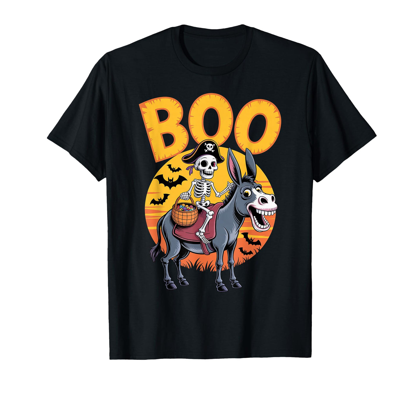 Spooky Donkey Costume on Boo Donkey Halloween T-Shirt