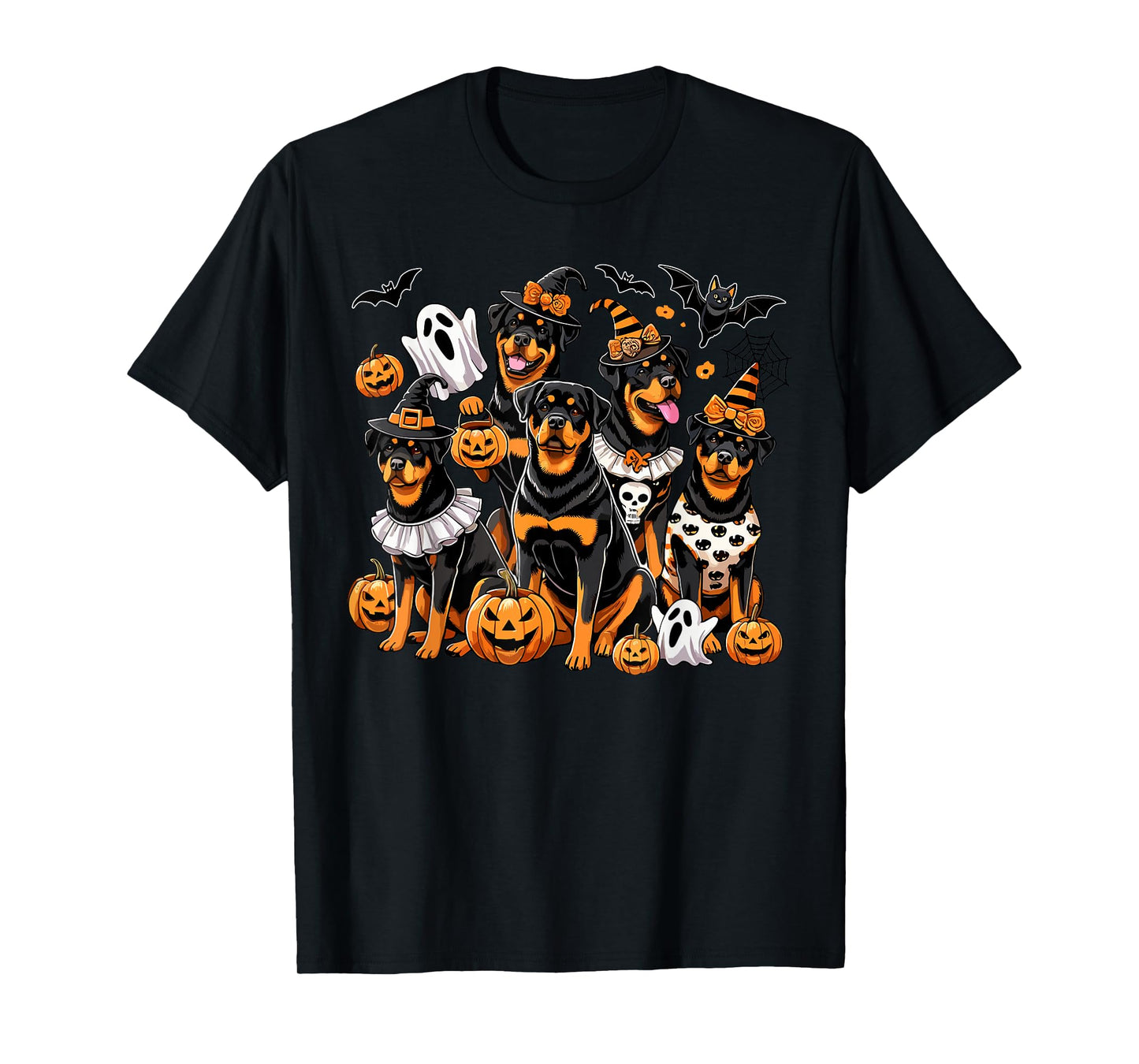 Rottweiler Halloween Costume, Dog Ghost Witch Hat T-Shirt