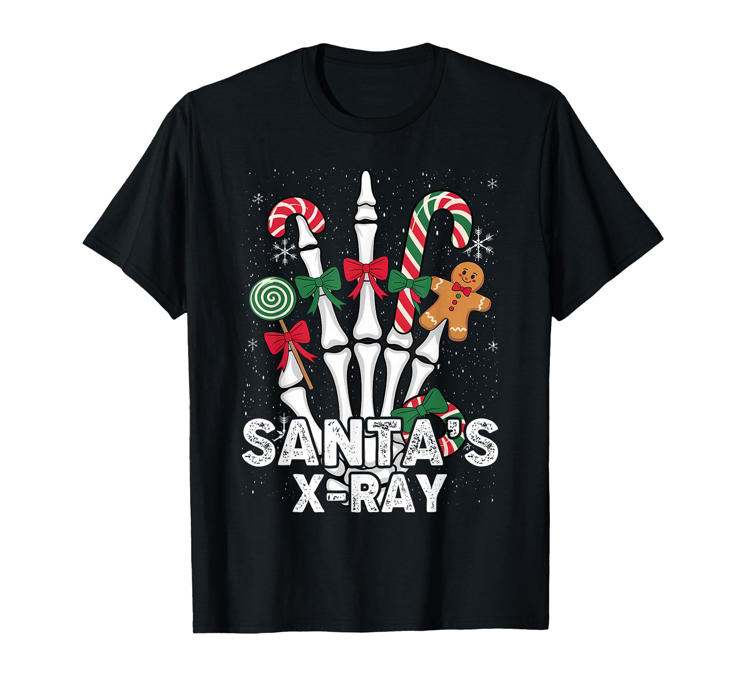 Santa's X-Ray Candy Cane Christmas Radiology Technologist T-Shirt