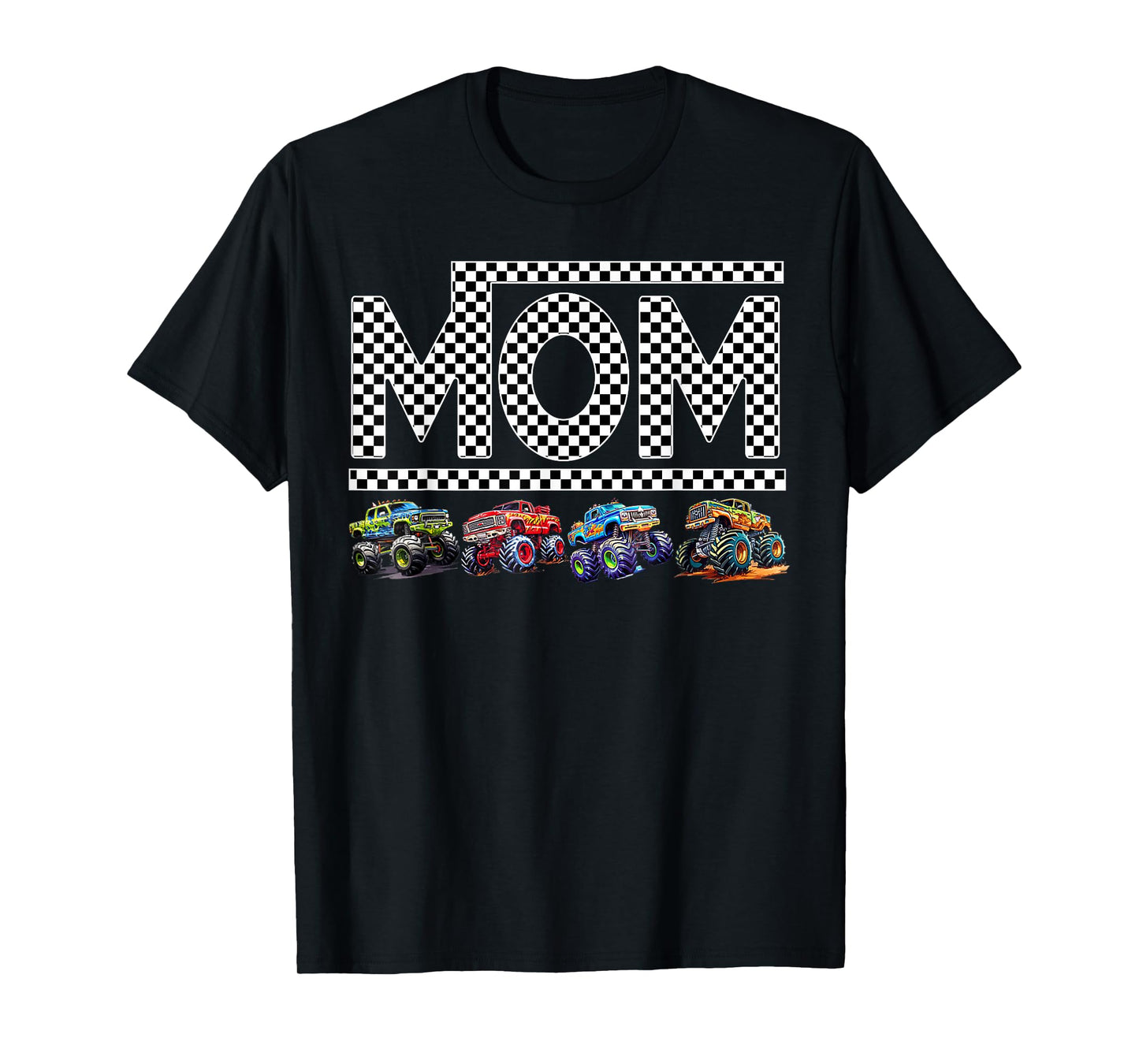 Mom Retro Monster Truck Family Crew Birthday Matching Party T-Shirt