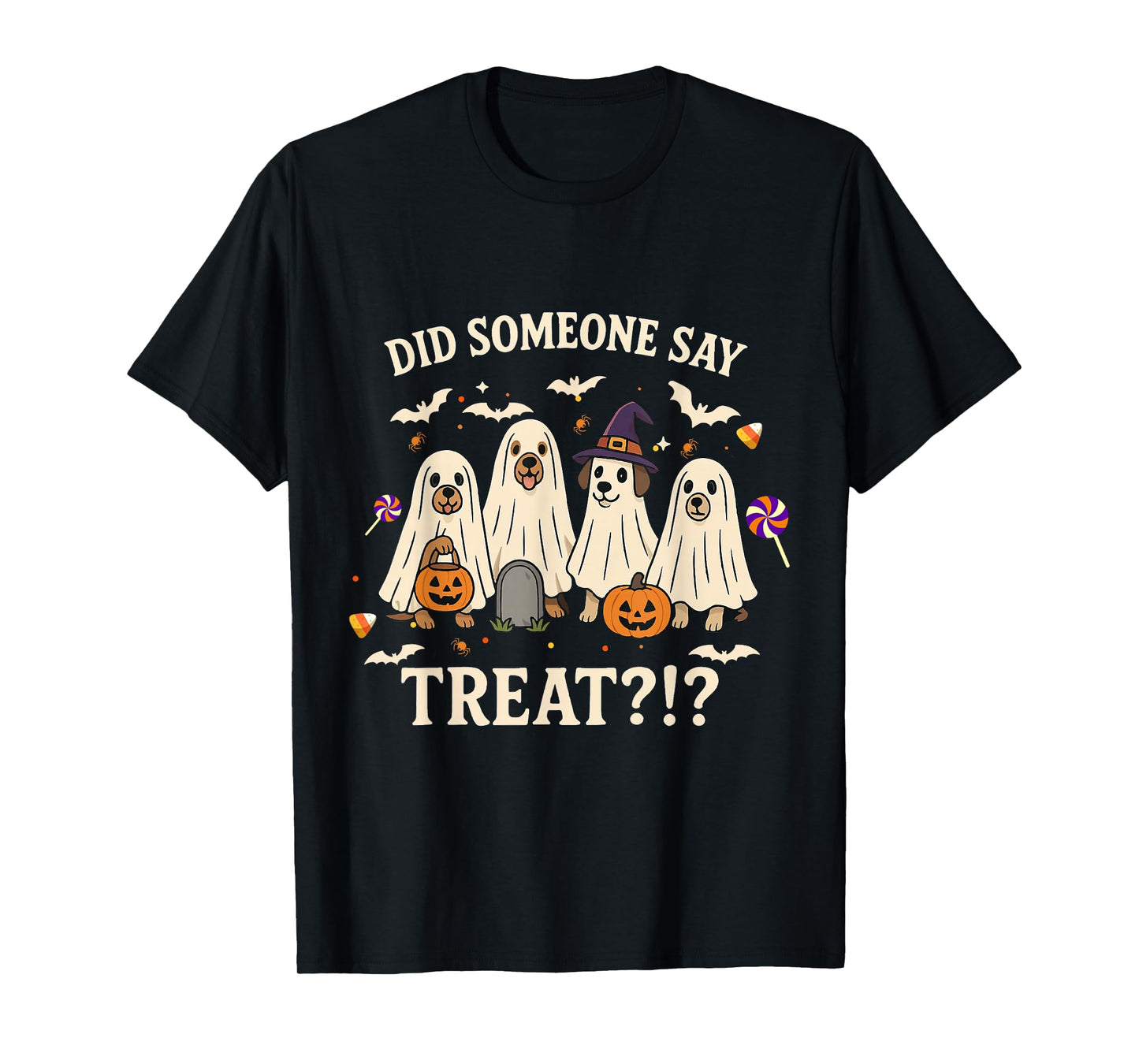 Funny Halloween Dogs Did Someone Say Treat Ghost Dog Boo T-Shirt