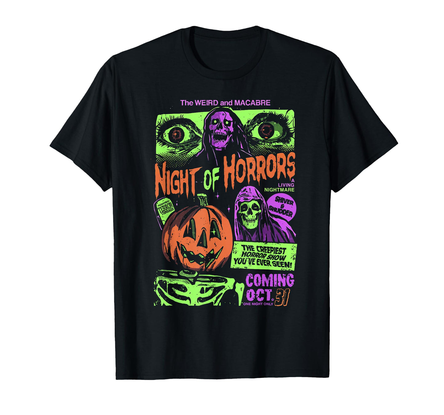 Retro Punk Scary Night Of Horrors Ghosts Spooky Halloween T-Shirt