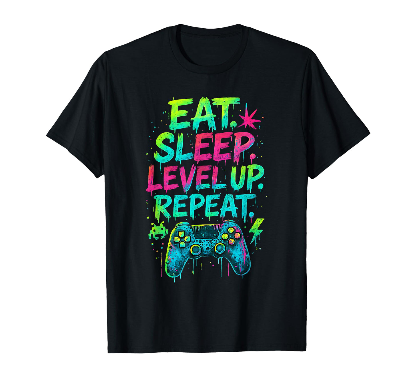 Eat Sleep Level Up Repeat Funny Gamer Video Game T-Shirt