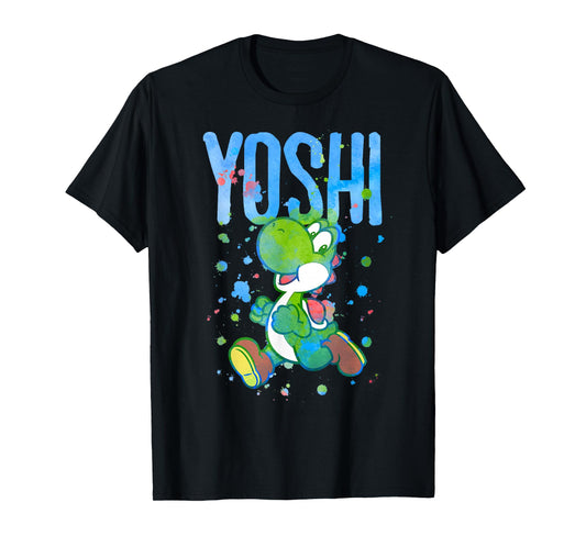 Nintendo Super Mario Yoshi Watercolor Splash Graphic T-Shirt