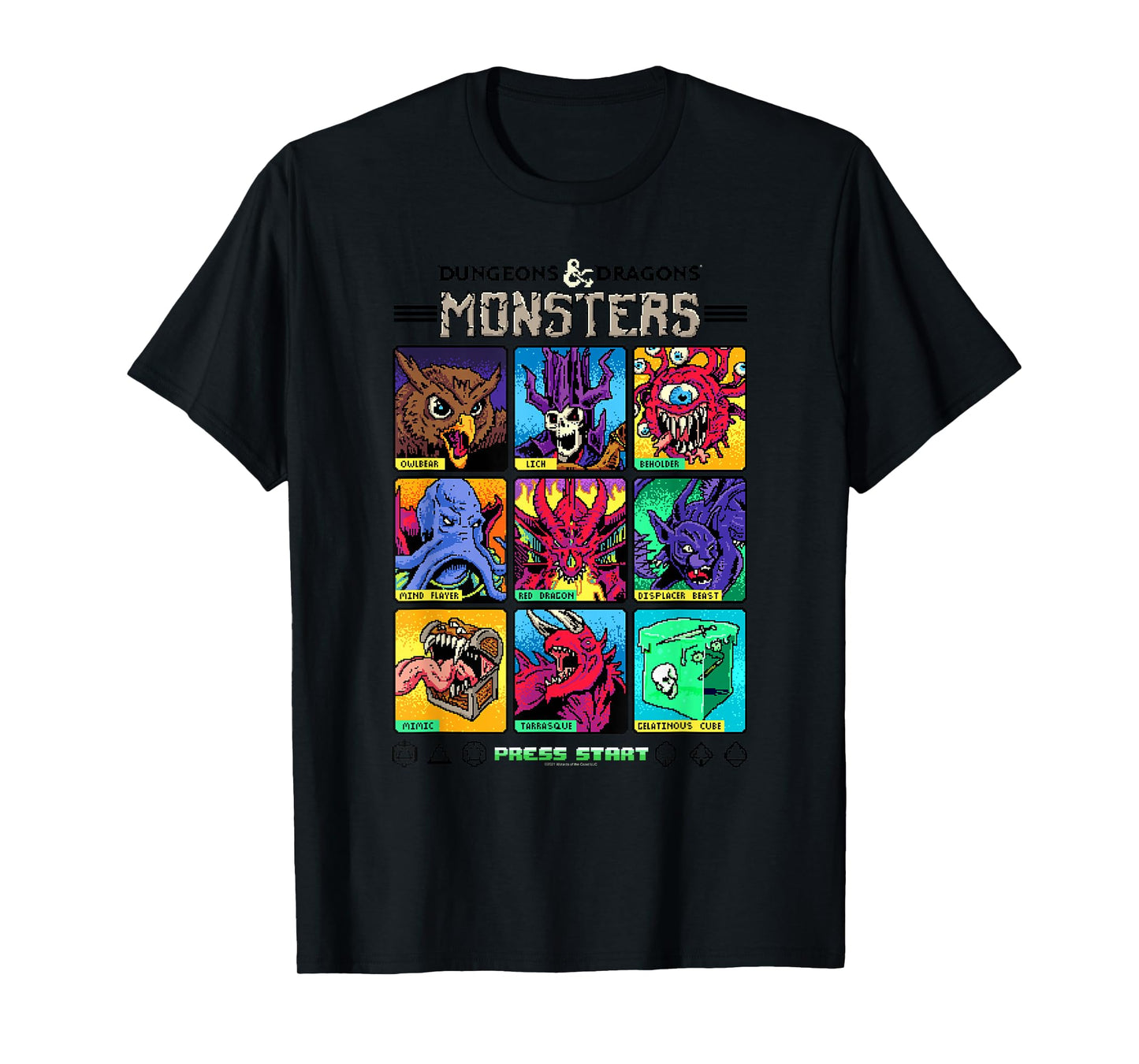 Dungeons & Dragons Wizards of the Coast Monster Select Menu T-Shirt