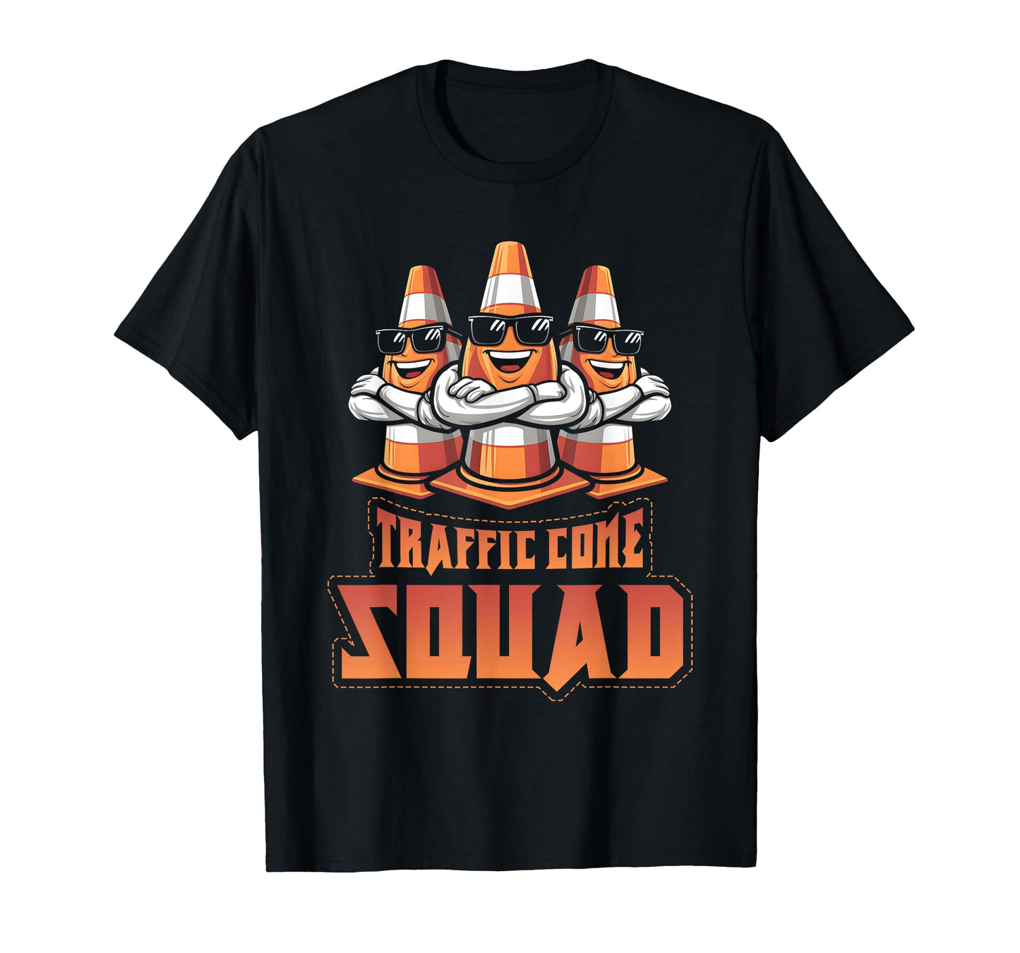 Meme Kawaii Traffic Cone Squad Wearing Sunglass T-Shirt