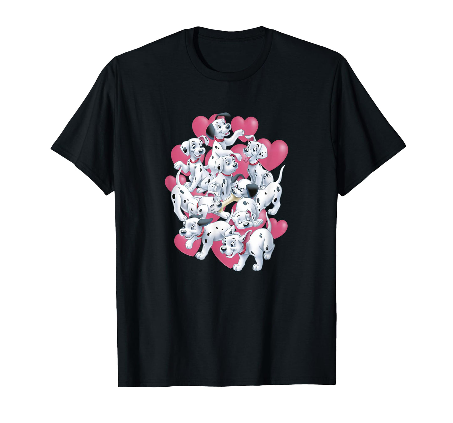 Disney 101 Dalmatians Valentine's Day Puppies & Hearts T-Shirt Small