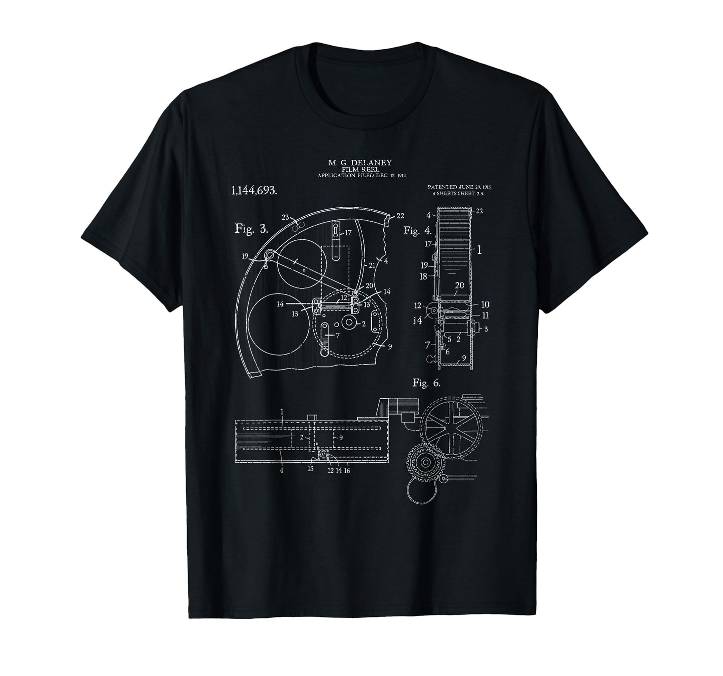 Film Reel Patent Retro Vintage Camera Filmmaker Filmmaking T-Shirt