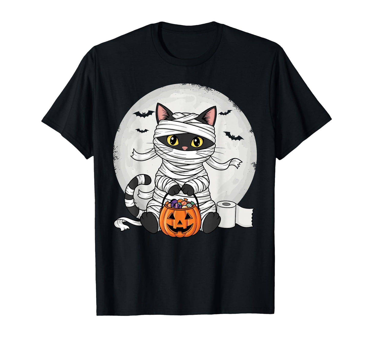 Cute Mummy Black Cat Halloween Costume Funny Trick or Treat T-Shirt