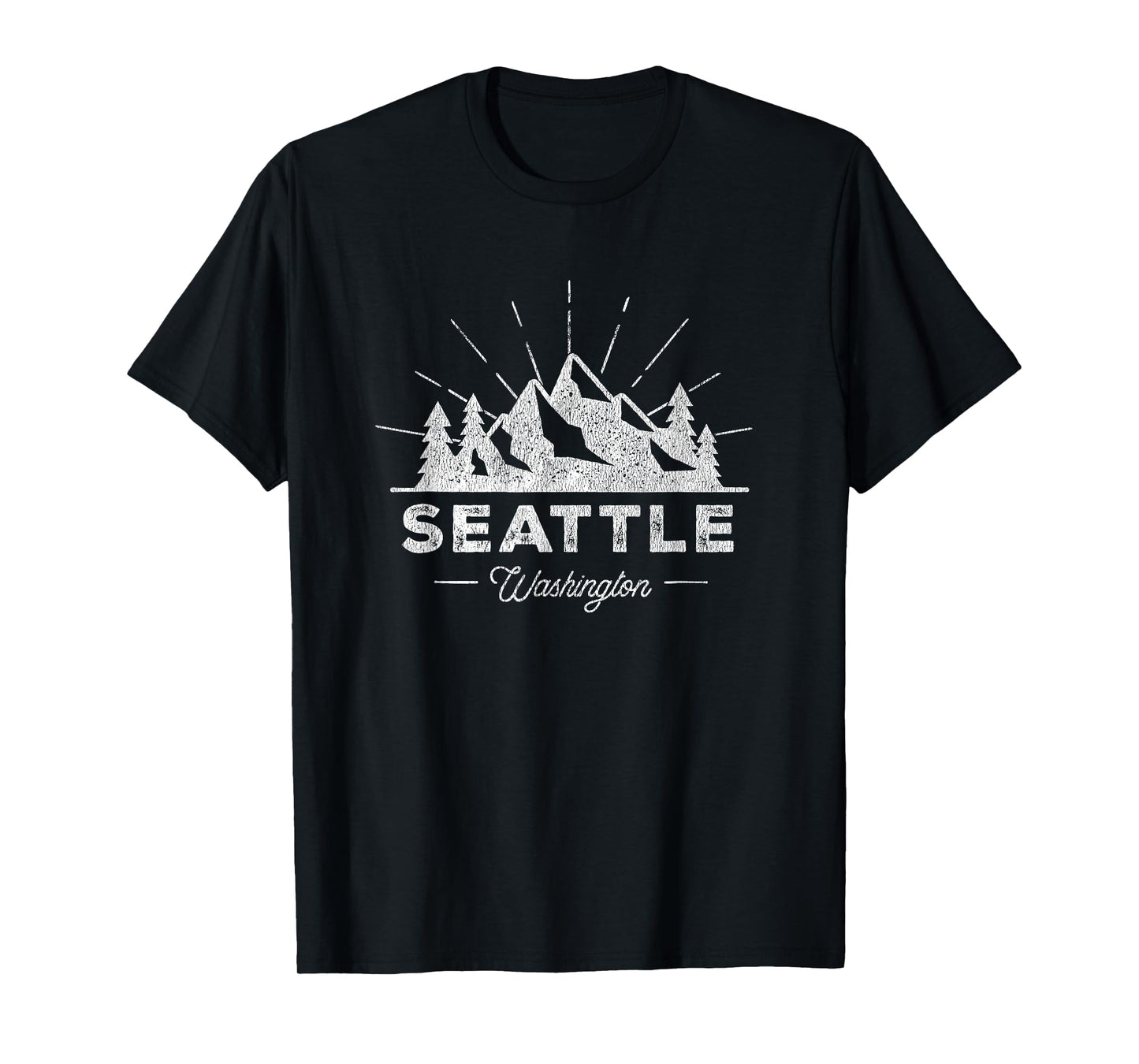 Seattle Washington WA T Shirt Vintage Hiking Retro Tee T-Shirt