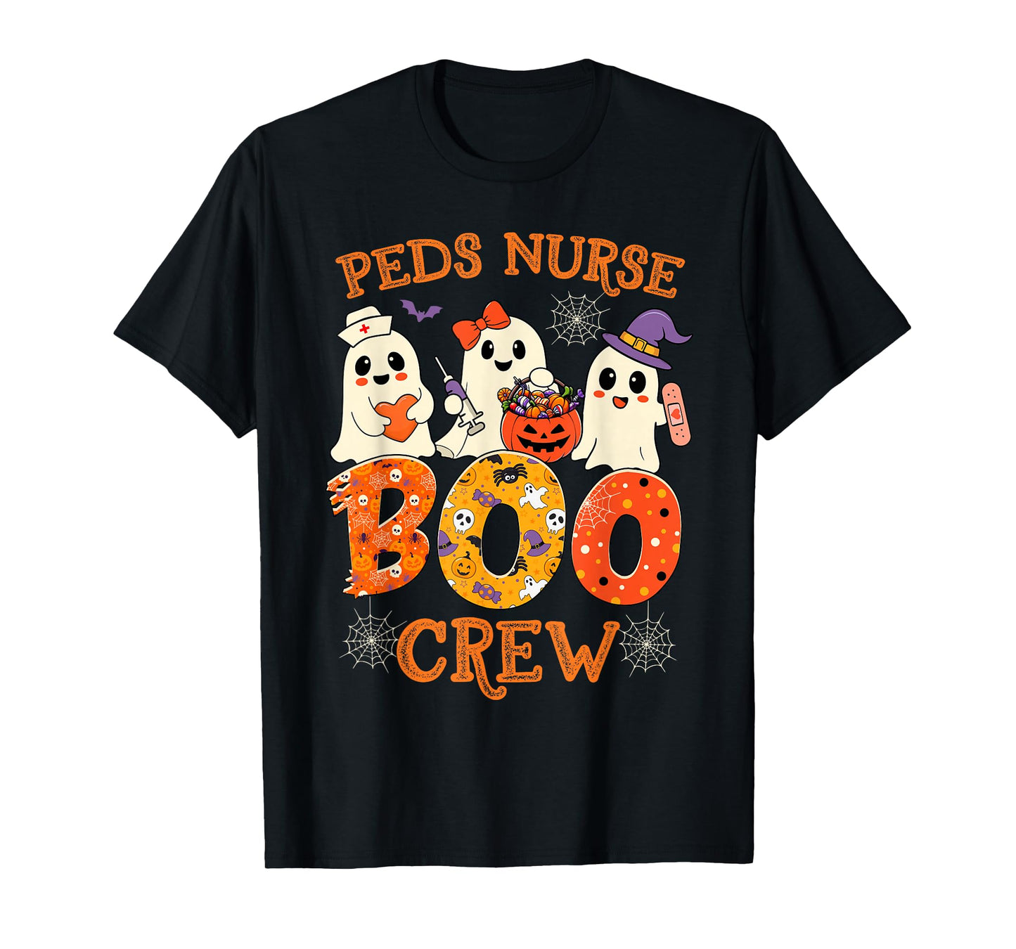 PEDS Nurse Boo Crew Funny Ghost Halloween Spooky Costume T-Shirt