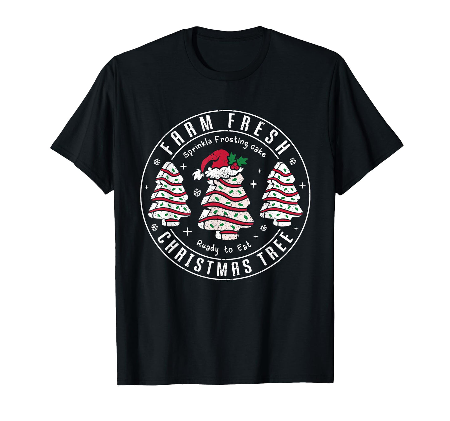 Farm Fresh Christmas Tree Cakes Retro Xmas Tree Farm Pajamas T-Shirt