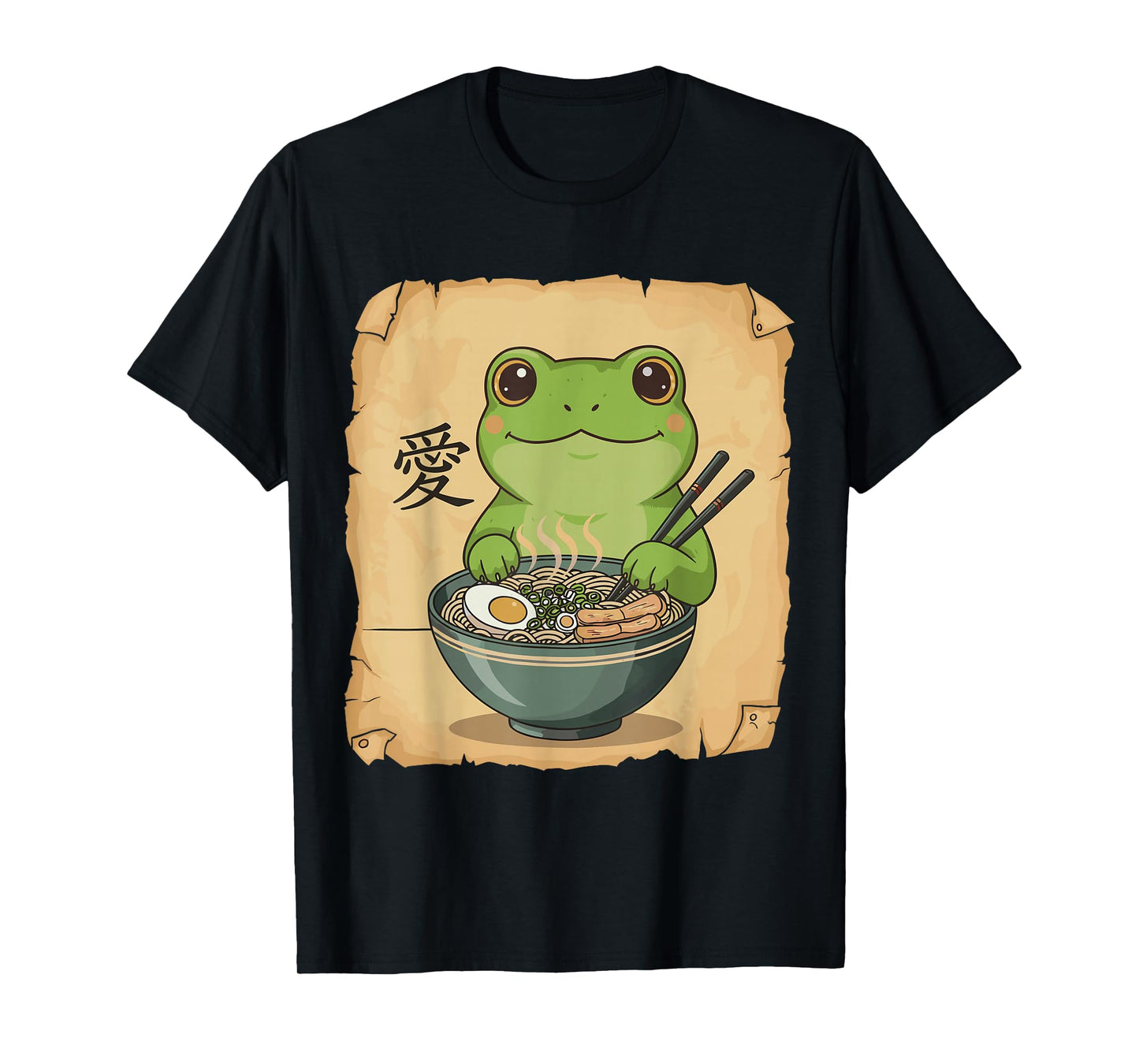 Ramen Frog Noodle Kawaii Lover Japanese Funny Graphic T-Shirt