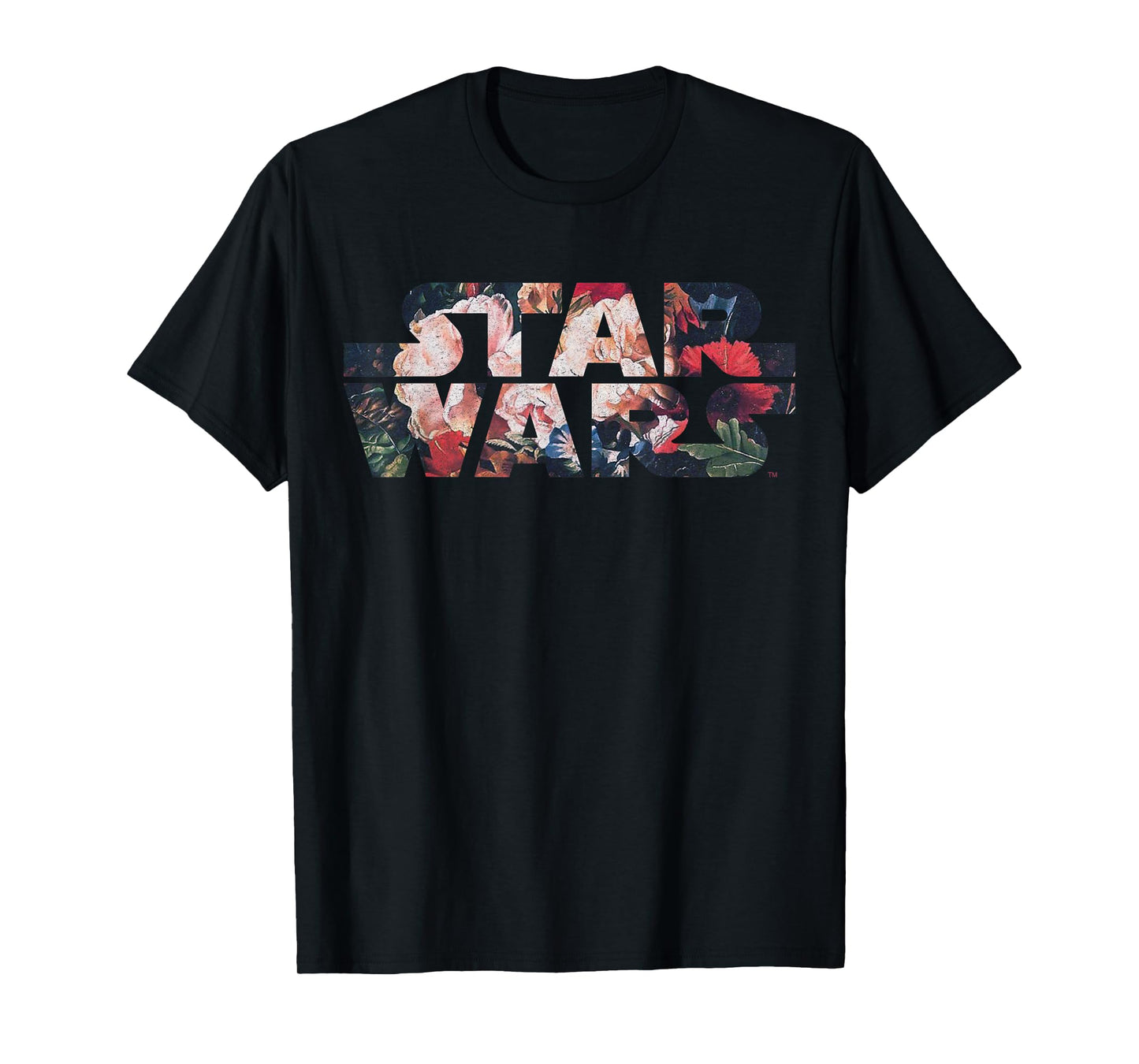 Star Wars Antique Flower Print Logo Graphic T-Shirt