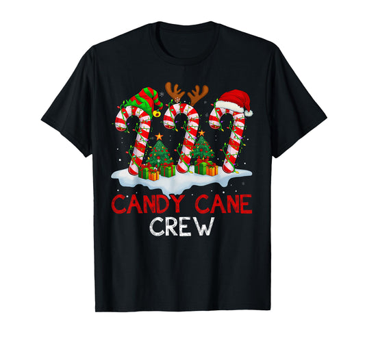 Candy Cane Crew Shirt Adult Men Women Kids Christmas Pajamas T-Shirt