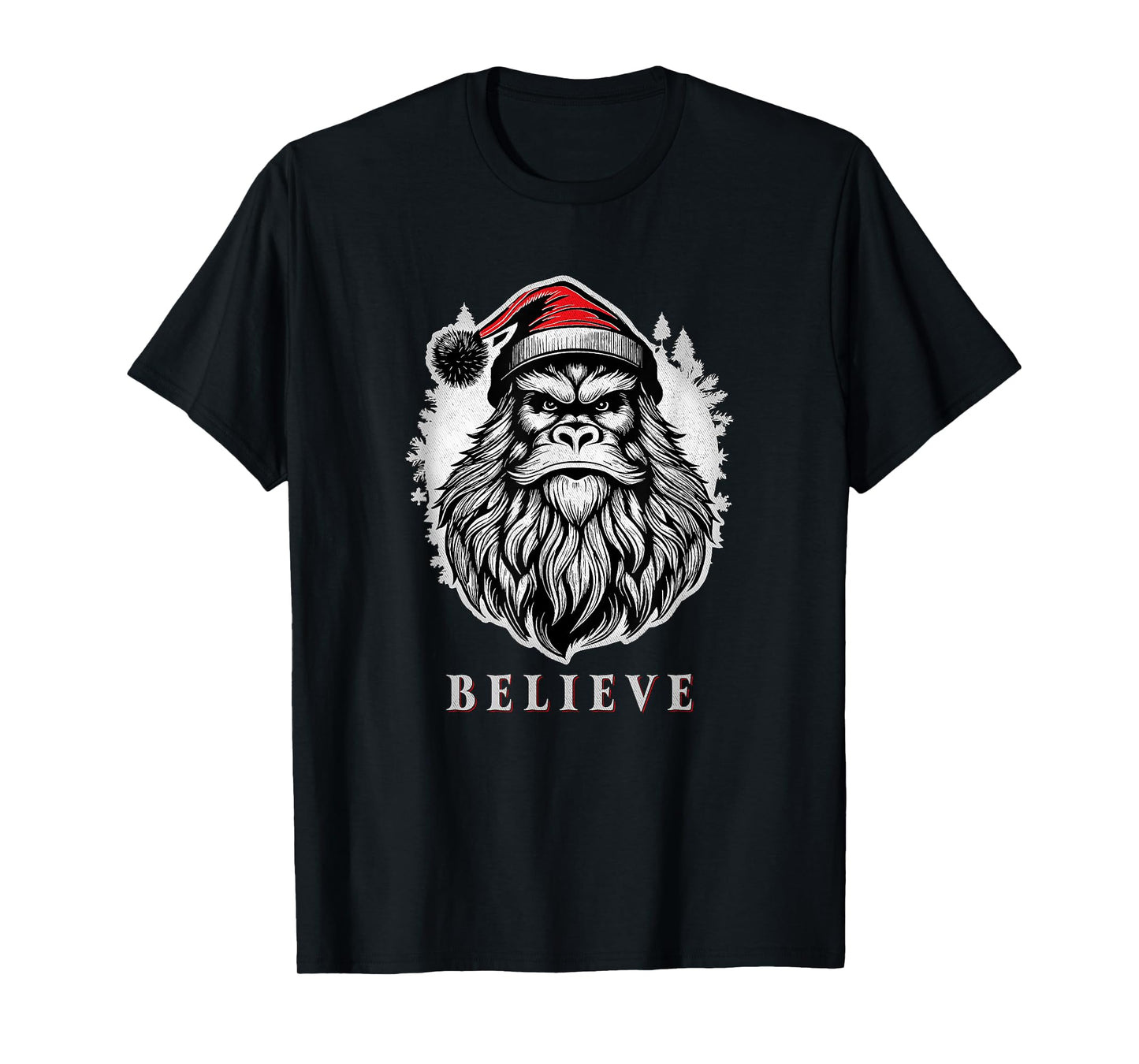 Christmas Bigfoot - Christmas Sasquatch - Cryptid Christmas T-Shirt