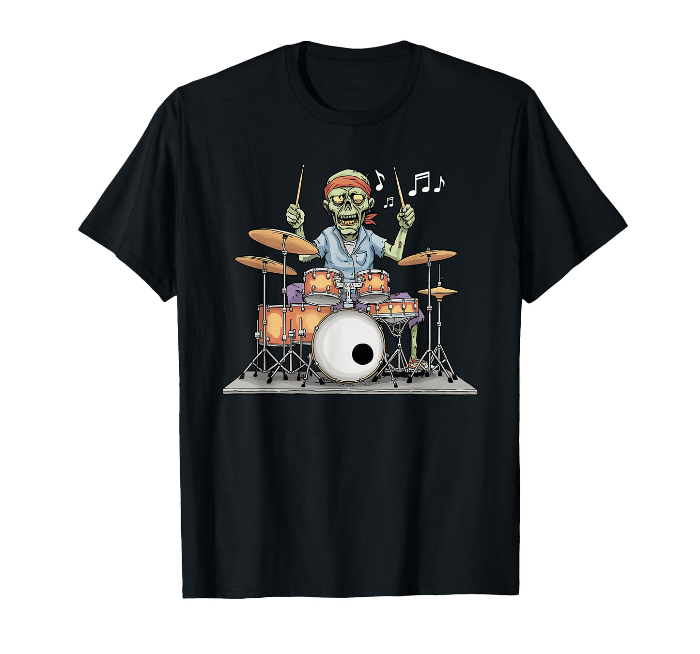 Drum Drumming Music Instrument Funny Zombie Drummer T-Shirt