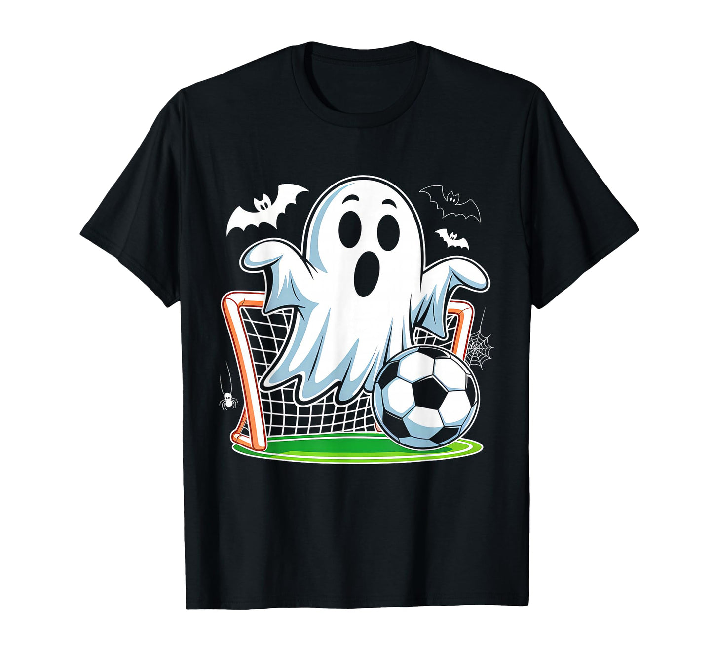 Boo Ghost Playing Soccer Funny Halloween Soccer Costume T-Shirt