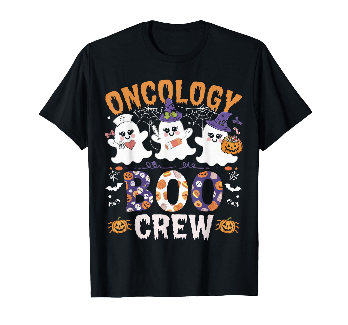 Oncology Boo Crew Funny Ghost Halloween Spooky Costume Nurse T-Shirt