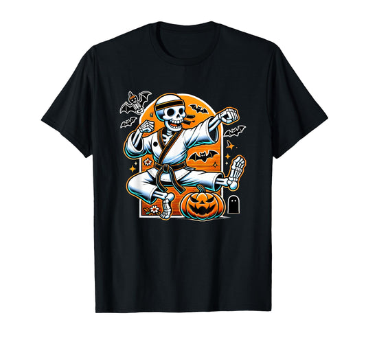 Halloween Skeleton Karate T-Shirt