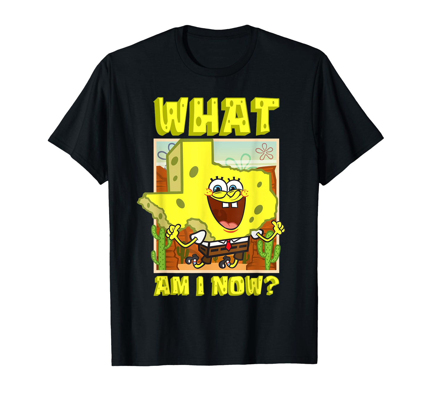 Mademark x SpongeBob SquarePants - SpongeBob Texas Map What Am I Texan SpongeBob T-Shirt