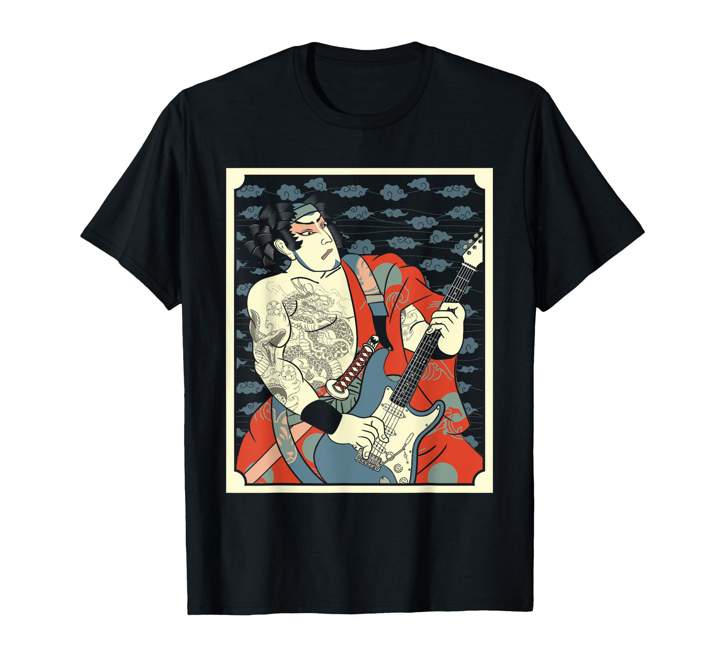 Samurai Musician Bass Guitar Warrior Guitarist Music Lovers T-Shirt
