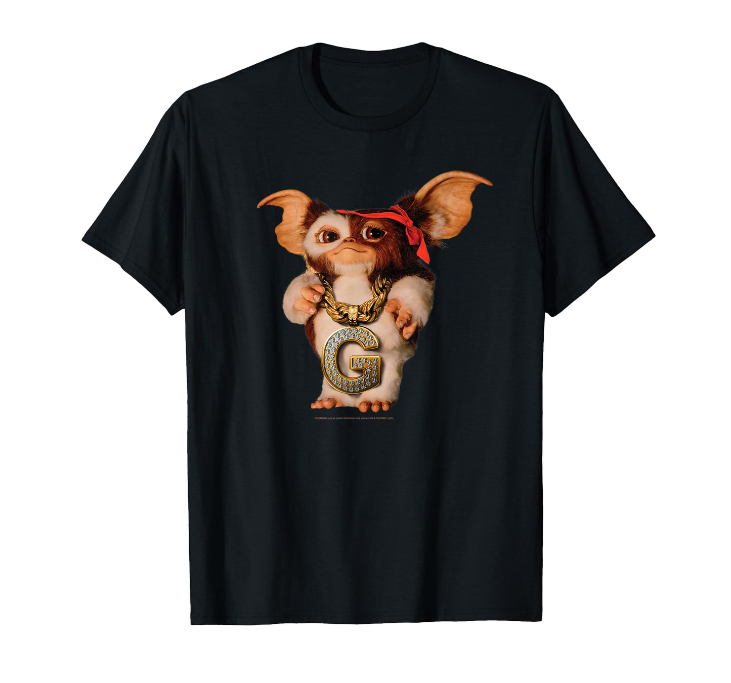 Gremlins Gizmo with Blinged Out G Chain Funny Movie T-Shirt