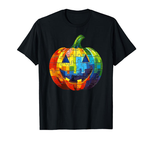Autism Halloween Puzzle Trick Or Treat Autism Awareness T-Shirt