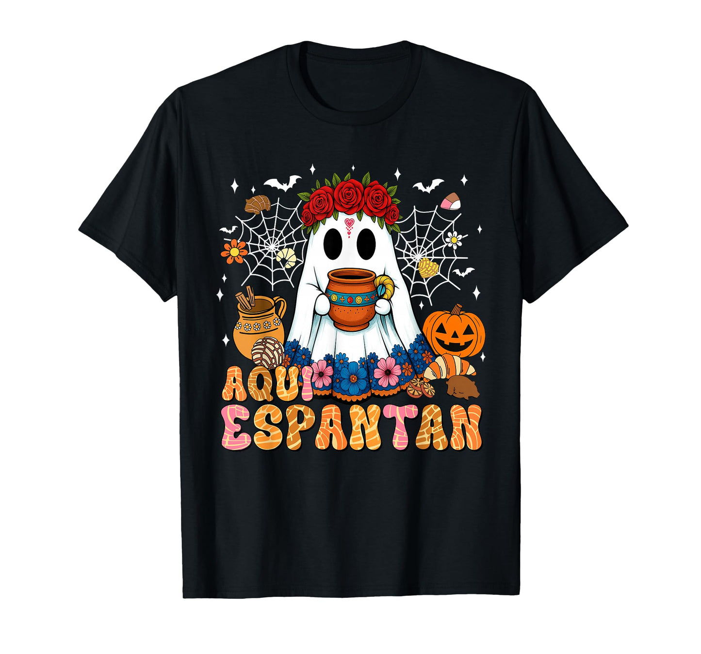 Aqui Espantan Mexican Ghost Halloween Spooky Conchas Espooky T-Shirt