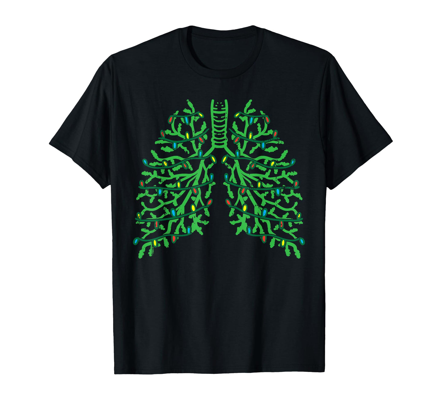 Pulmonologist Christmas Lungs Branches Cute Breath Xmas Gift T-Shirt