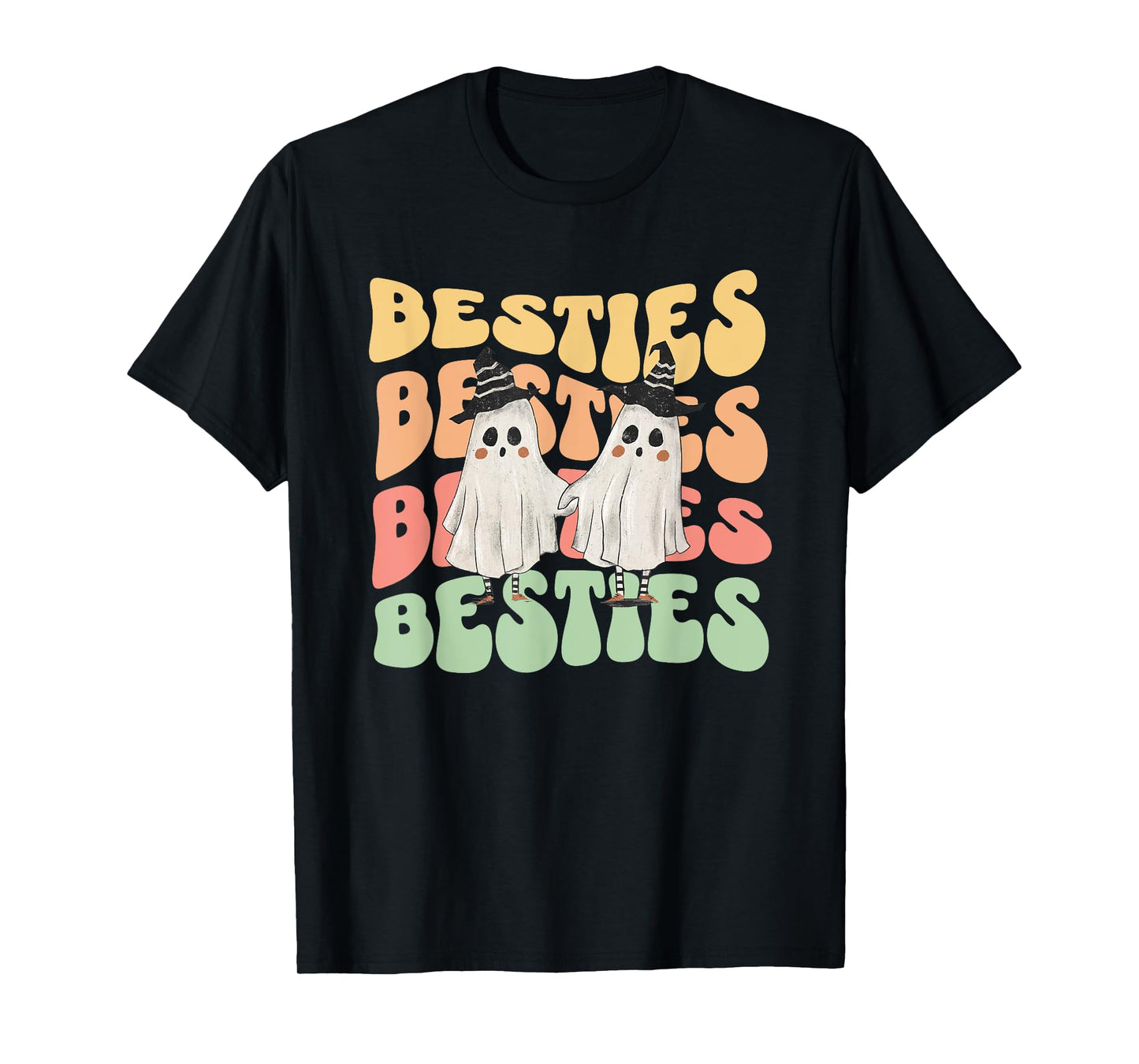 Halloween Couples Costume for Best Friends Besties Ghosts T-Shirt