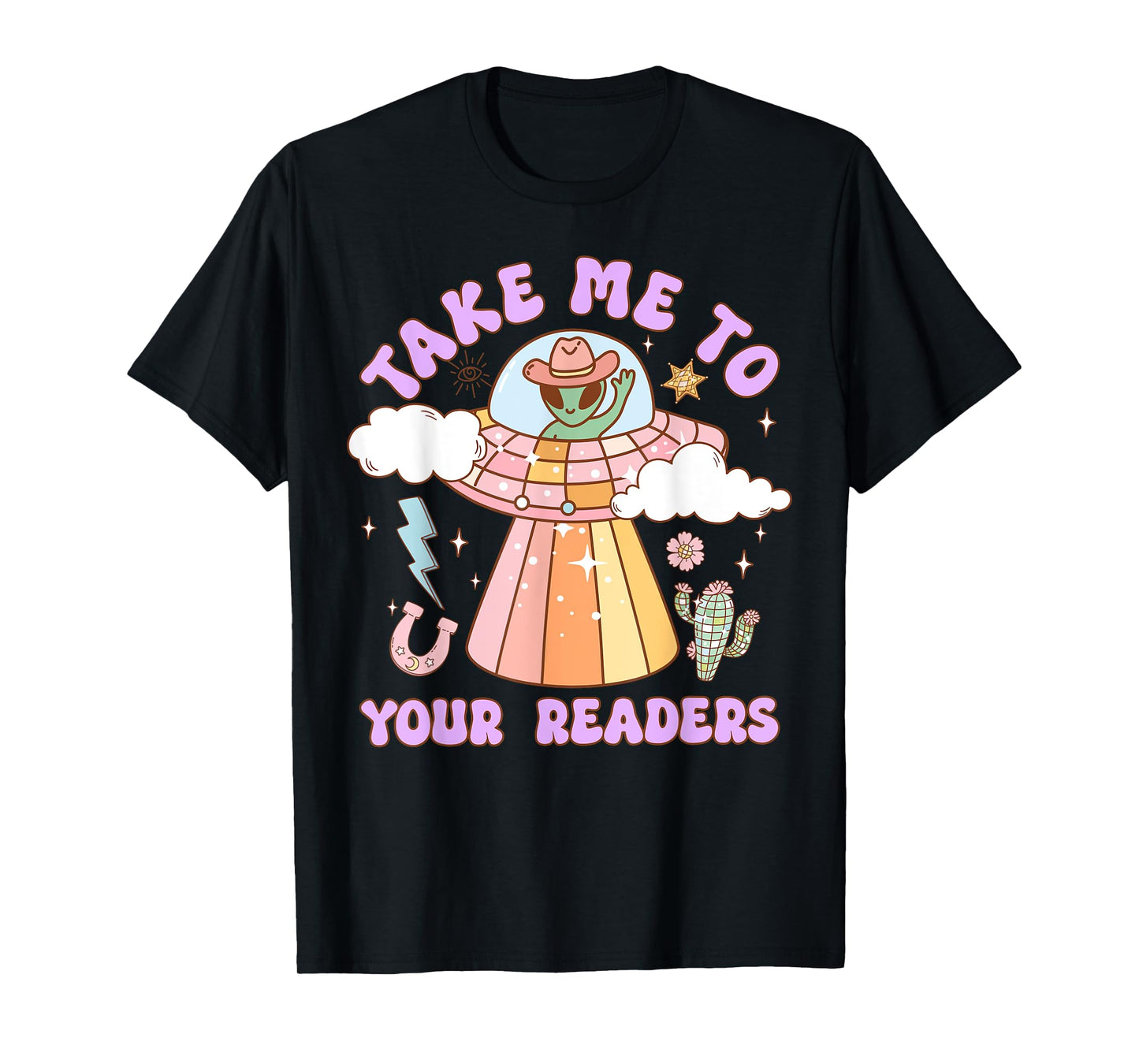 Take Me to Your Readers Alien Teacher Halloween Literacy T-Shirt