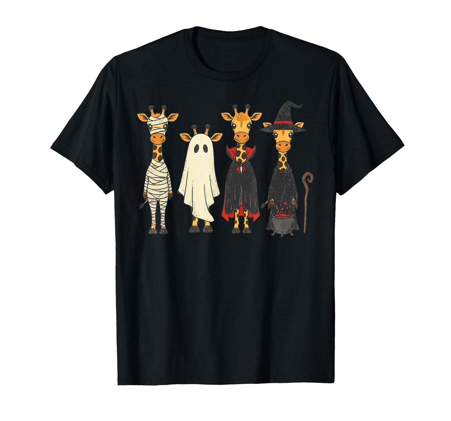 Spooky Ghost Giraffe Halloween Funny African Animal Lover T-Shirt