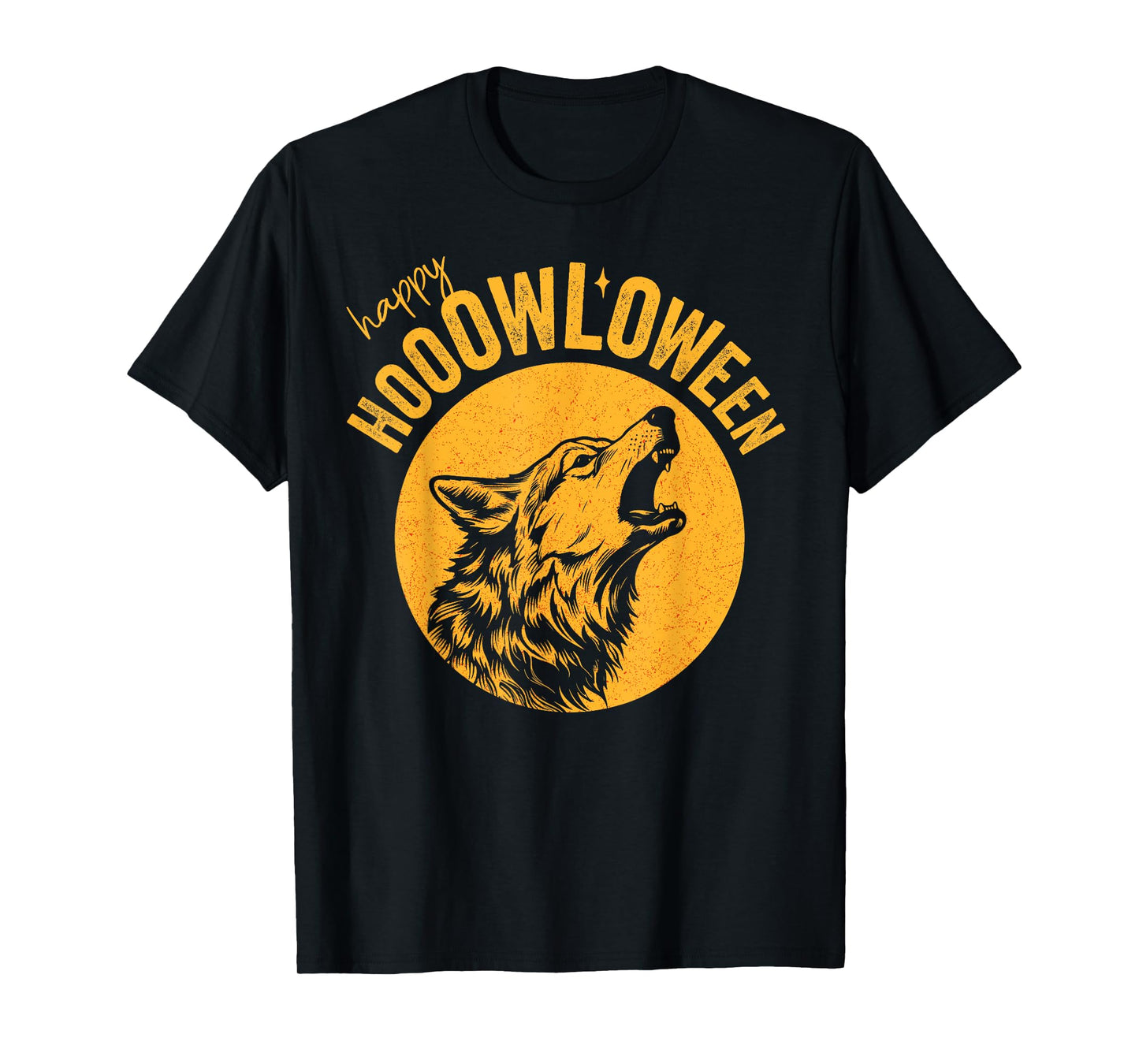 Funny halloween Howl-o-ween beautiful wolf howling at moon T-Shirt