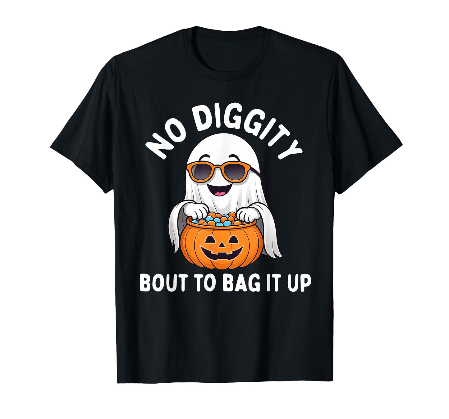Halloween Ghost No Diggity Bout to Bag it Up Toddler Boys T-Shirt
