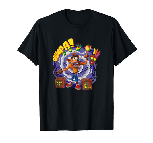 Crash Bandicoot Wumpa! Smoke Swirl Background Shot T-Shirt