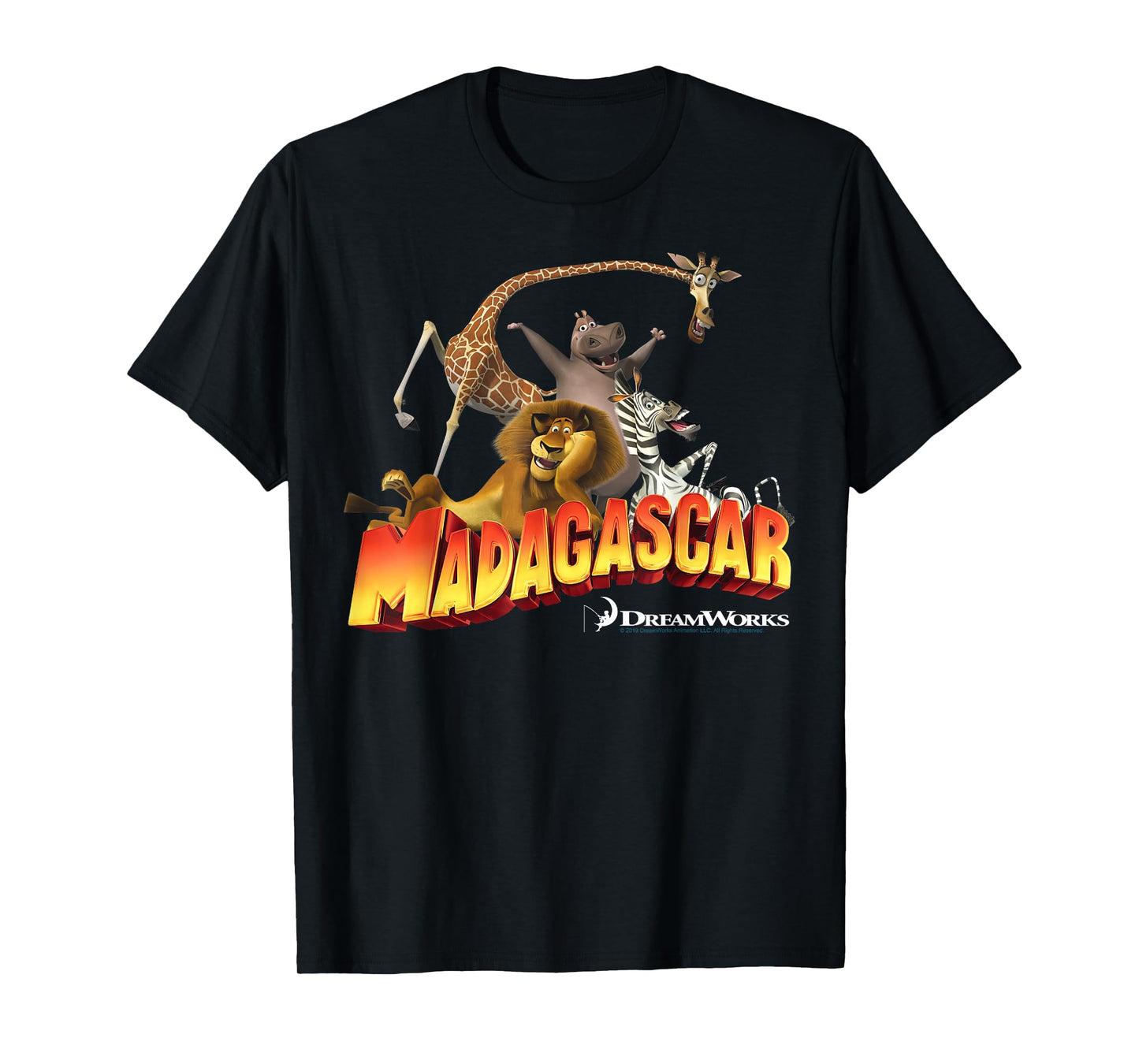Madagascar Group Shot Classic Movie Logo T-Shirt