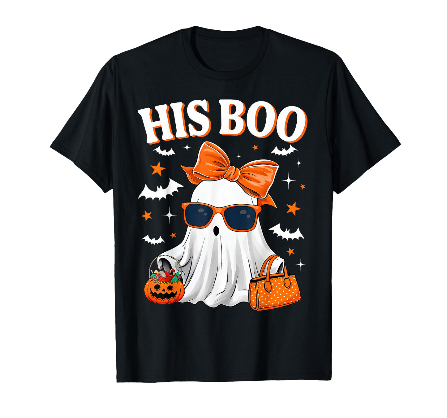 Her Boo & His Boo Funny Matching Halloween Couples T-Shirt