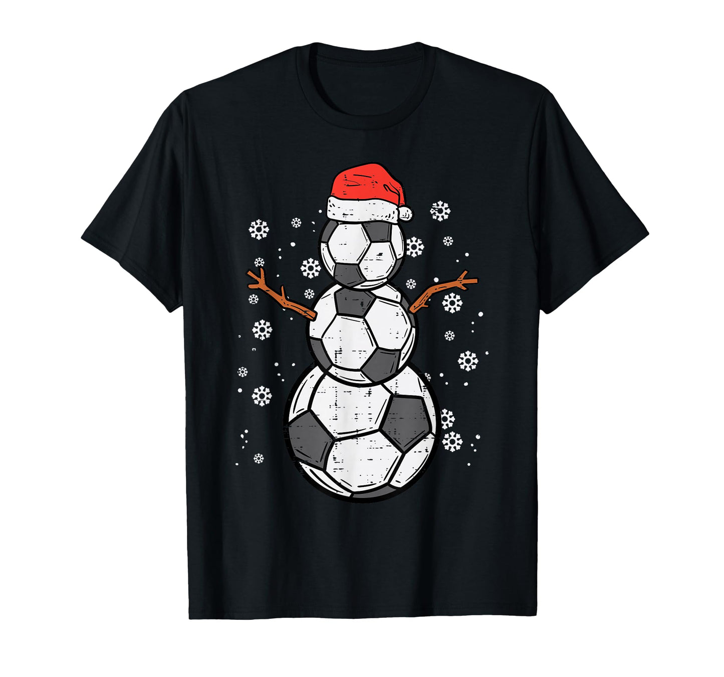 Soccer Snowman Xmas Christmas Sports Boys Girls T-Shirt