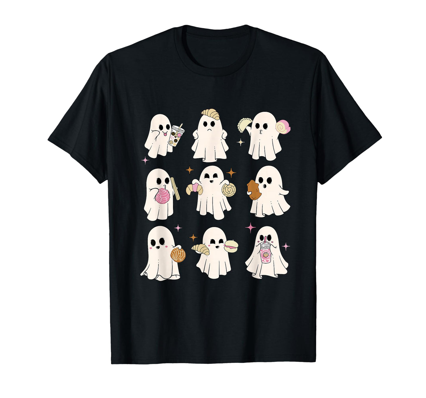 Cute Ghost Pantasmas Latina Halloween Mexican Spooky Conchas T-Shirt