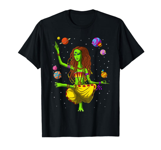 Alien Yoga Zen Meditation Spiritual Buddhist Yoga Lover T-Shirt