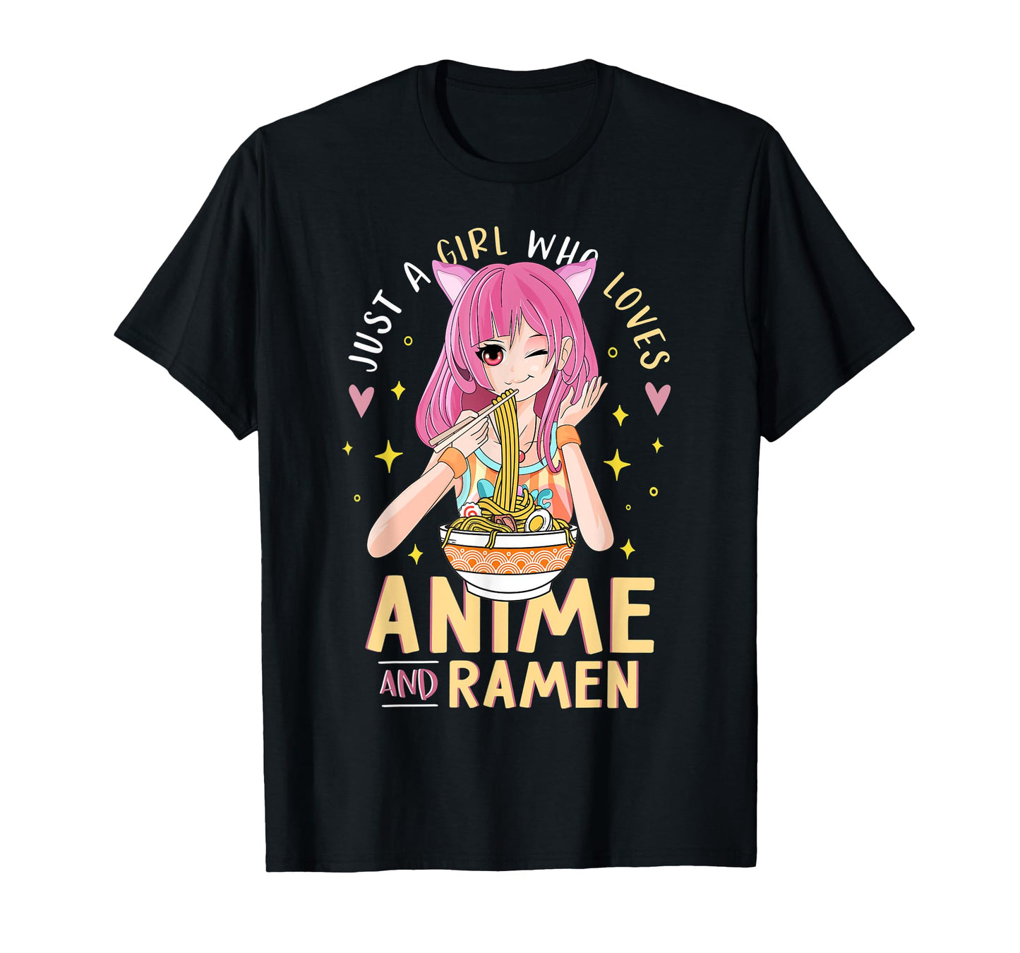 Just A Girl Who Loves Anime And Ramen Shirts For Teen Girls T-Shirt