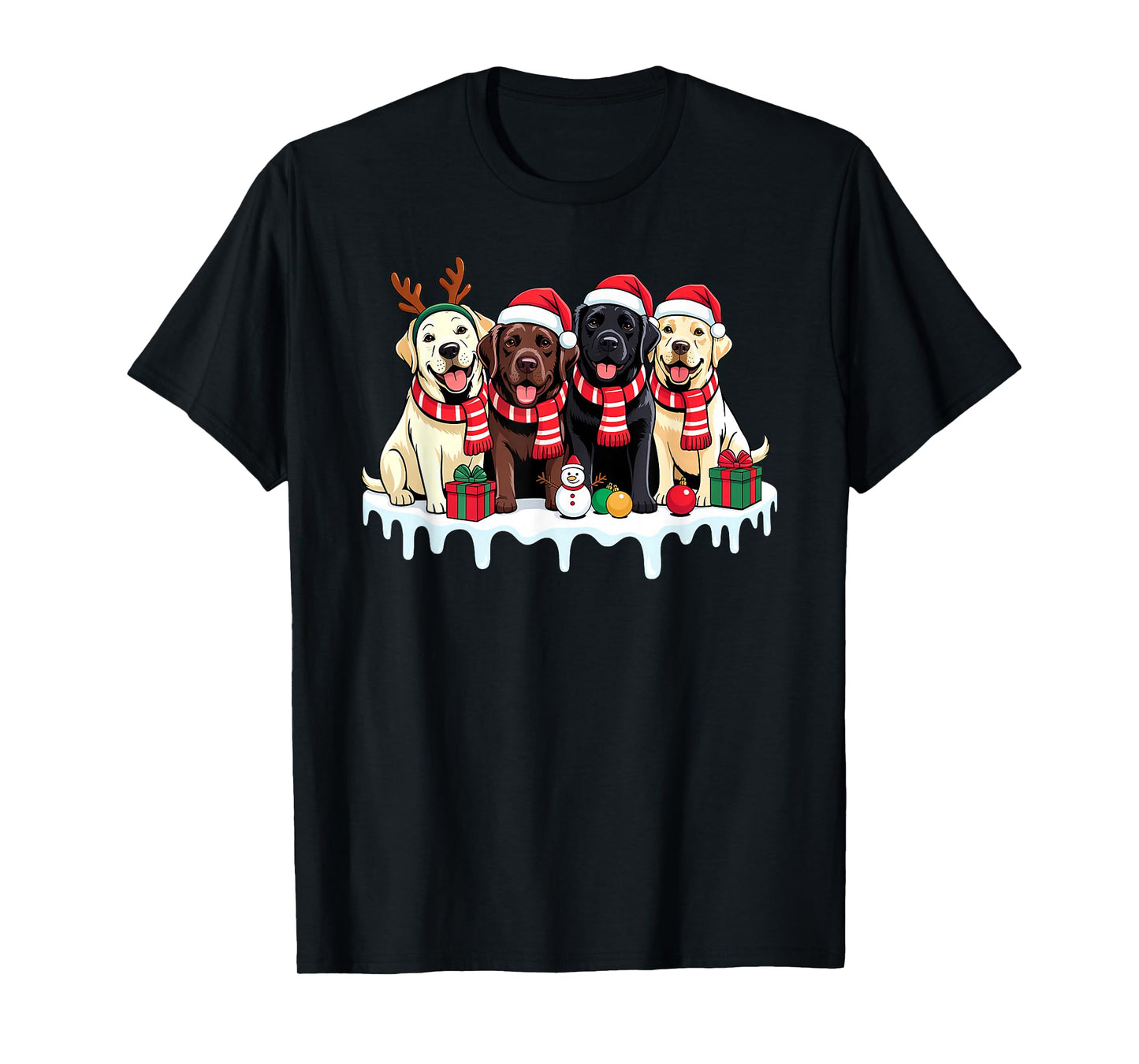 Labrador Dog Christmas Matching Family Pajama Xmas Santa T-Shirt