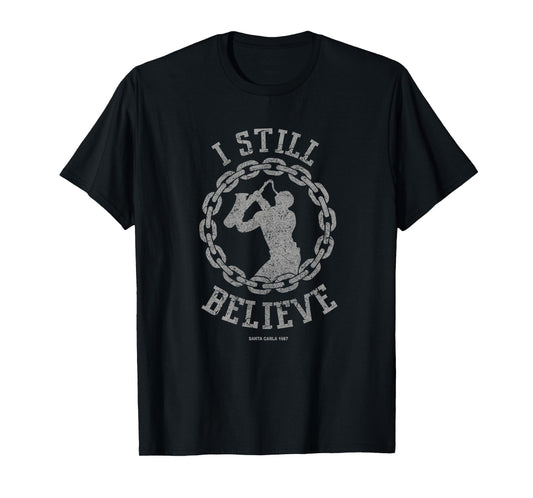 I Still Believe Muscle Saxophone, Big Chain Silhouette T-Shirt