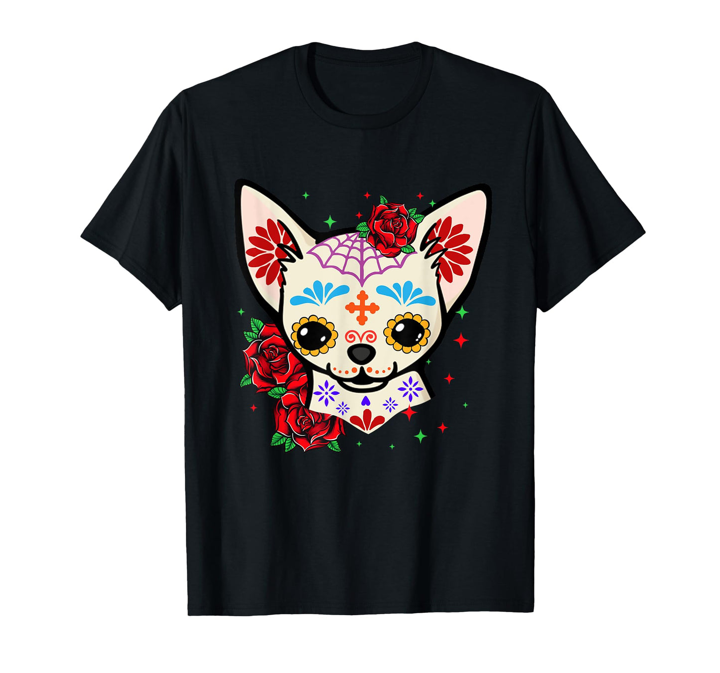 Chihuahua Skulls Day of the Dead Sugar Skull Dog Halloween T-Shirt